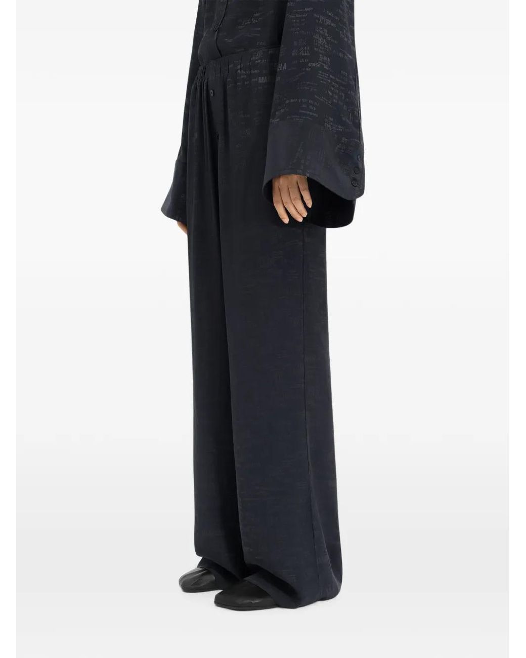 MM6 by Maison Margiela Blue Wide-Leg Trousers