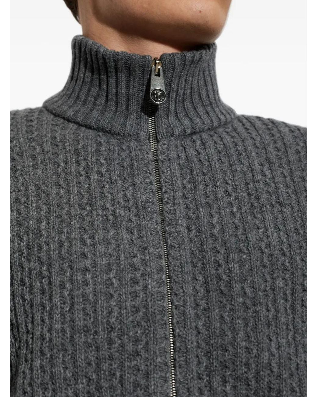 Versace Gray Medusa Head Cardigan for men