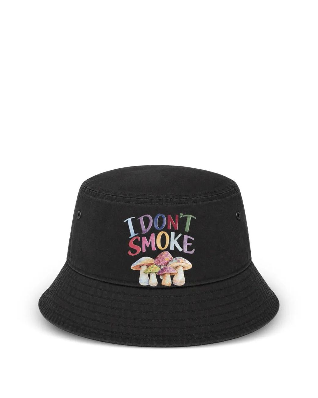 Melt Black Mushroom-Print Bucket Hat