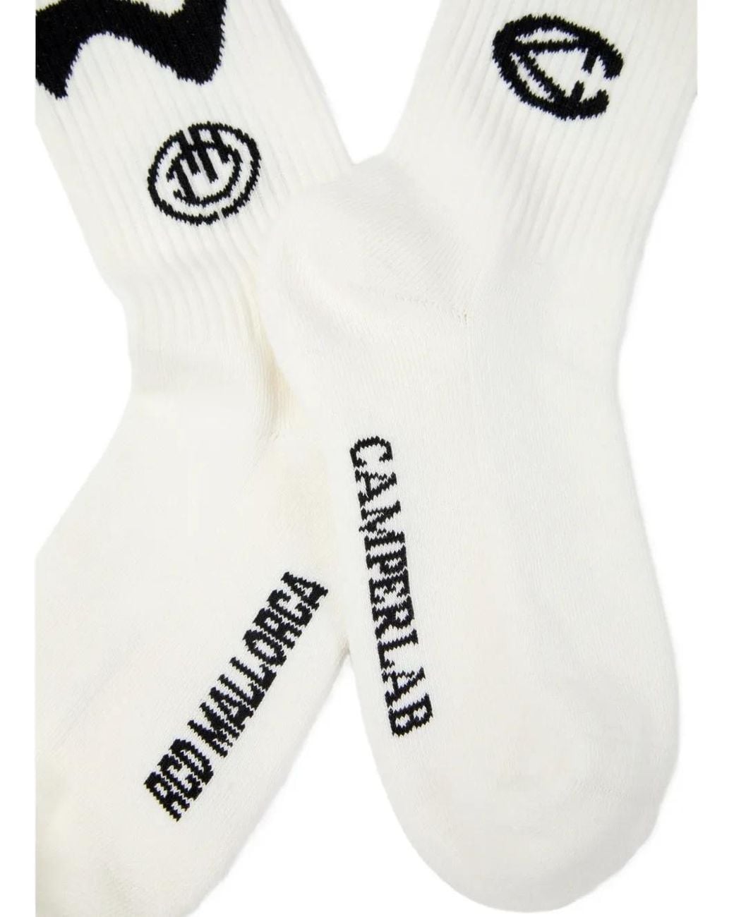 CAMPERLAB White Logo-Print Ribbed Socks