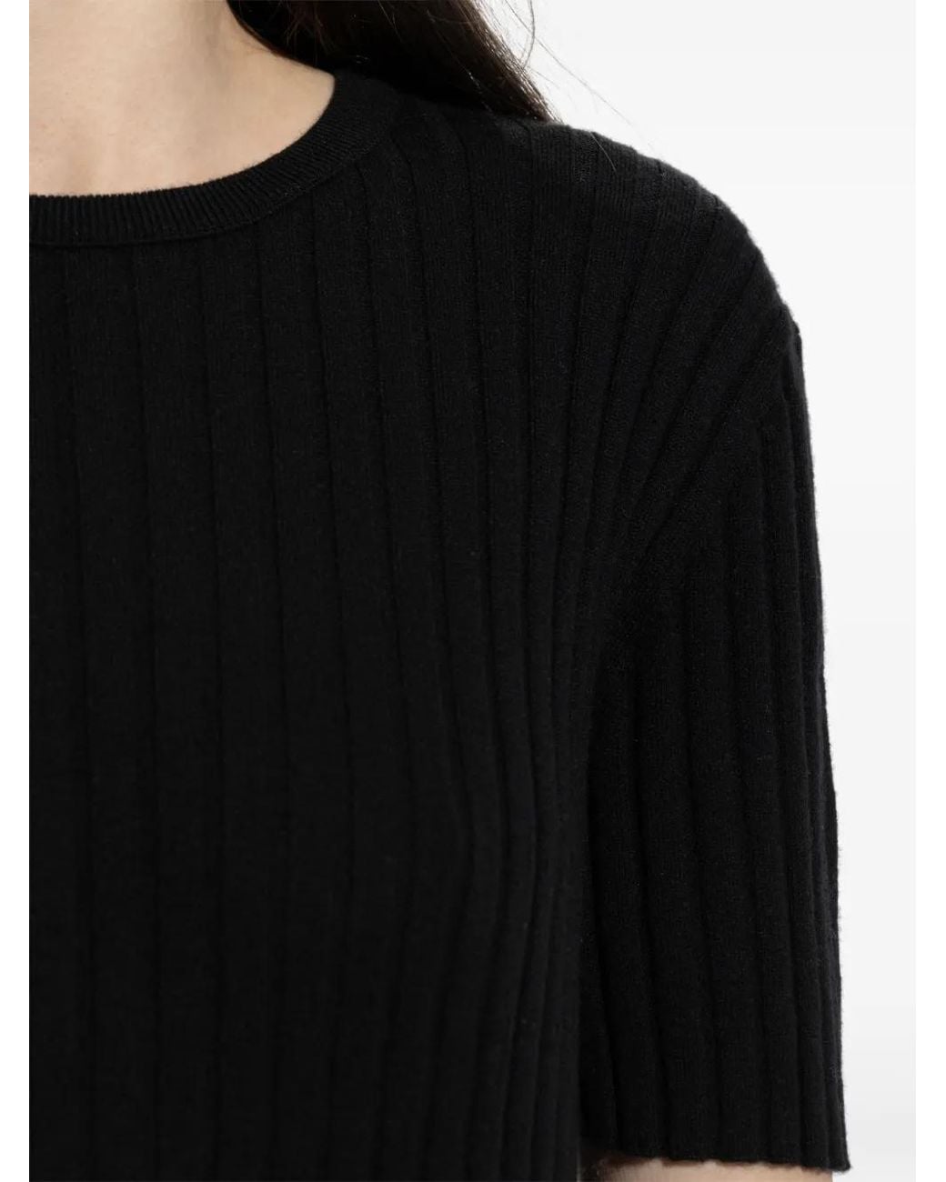 Lisa Yang Black Isabela Ribbed Midi Dress