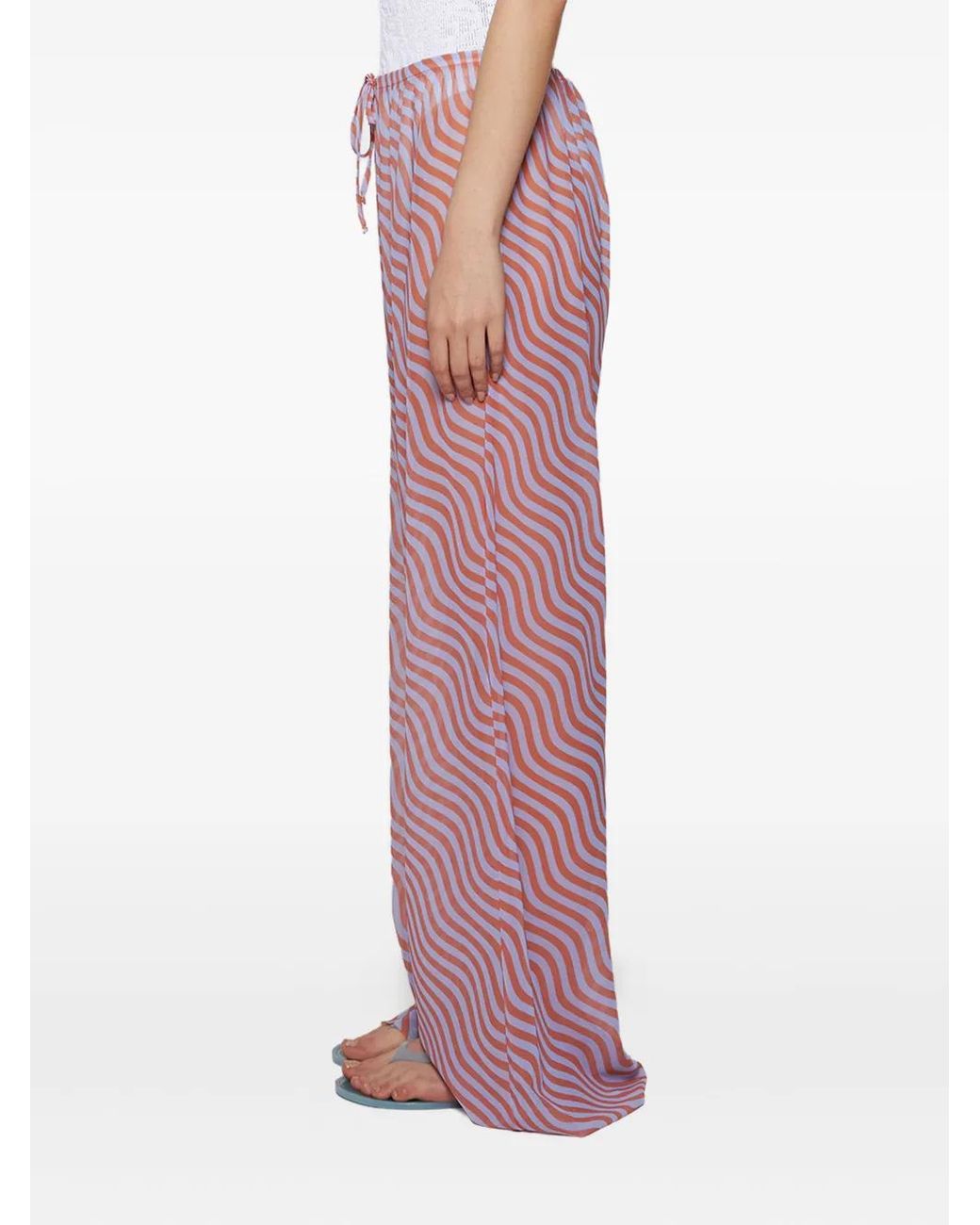Bondeye Pink Pantalon Imprimé Riley À Lien De Resserrage