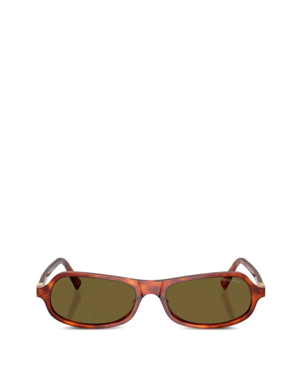 Miu Miu Green Geometric-Frame Sunglasses