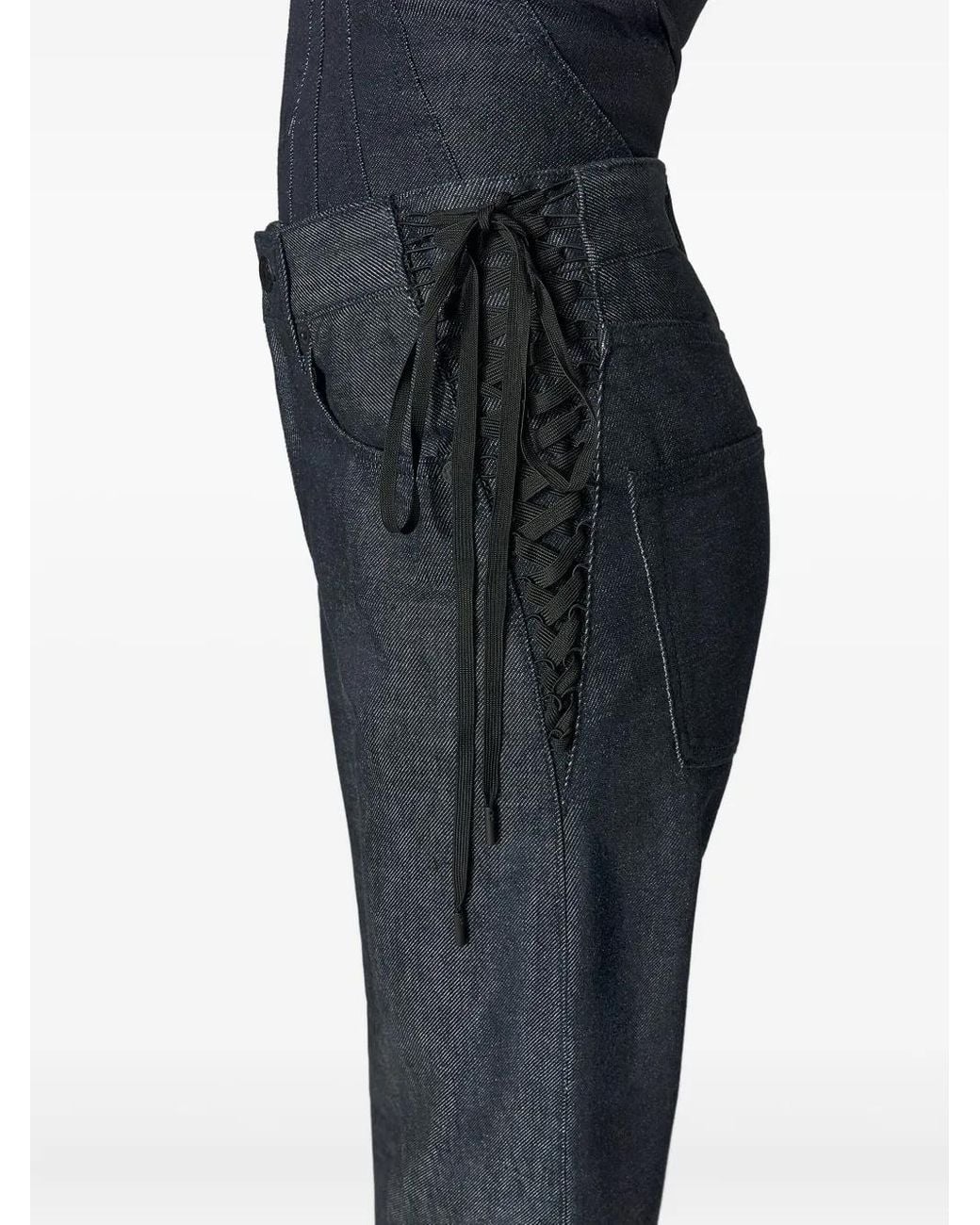 Mugler Straight Jeans in het Blue