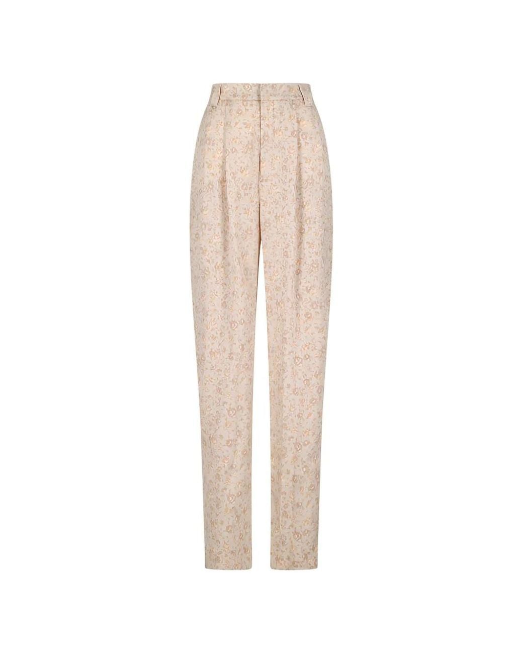 Alessandra Rich White Pantalon À Fleurs