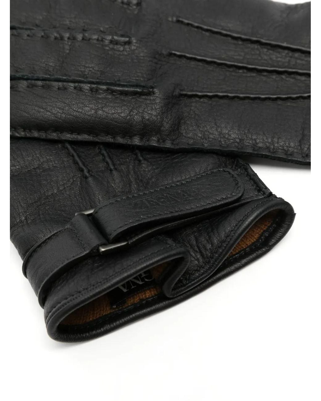 Zegna Black Deerskin Gloves for men