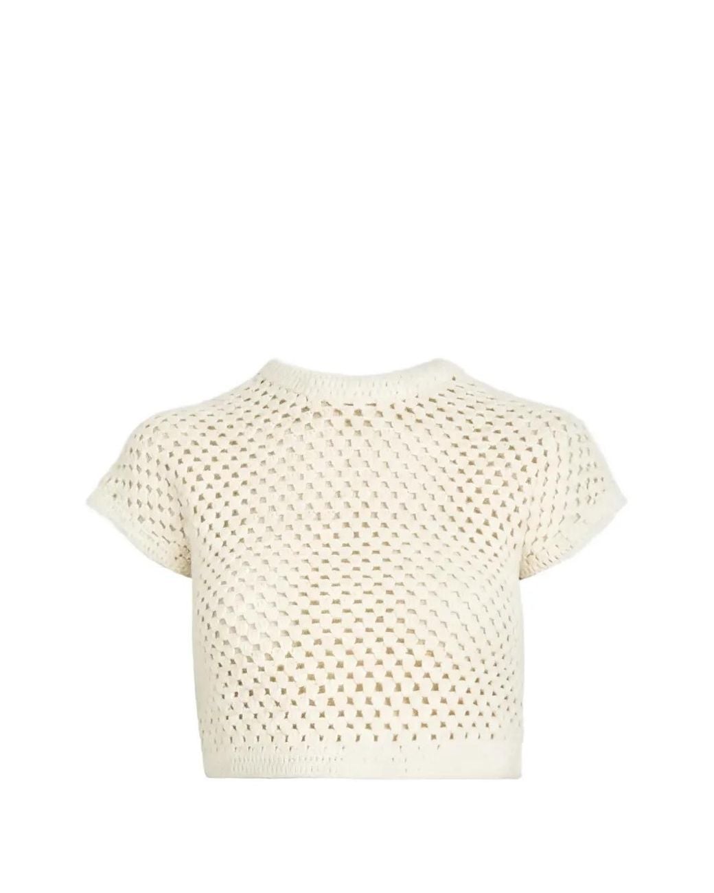 Kith Natural Rhea Knitted-Cropped T-Shirt