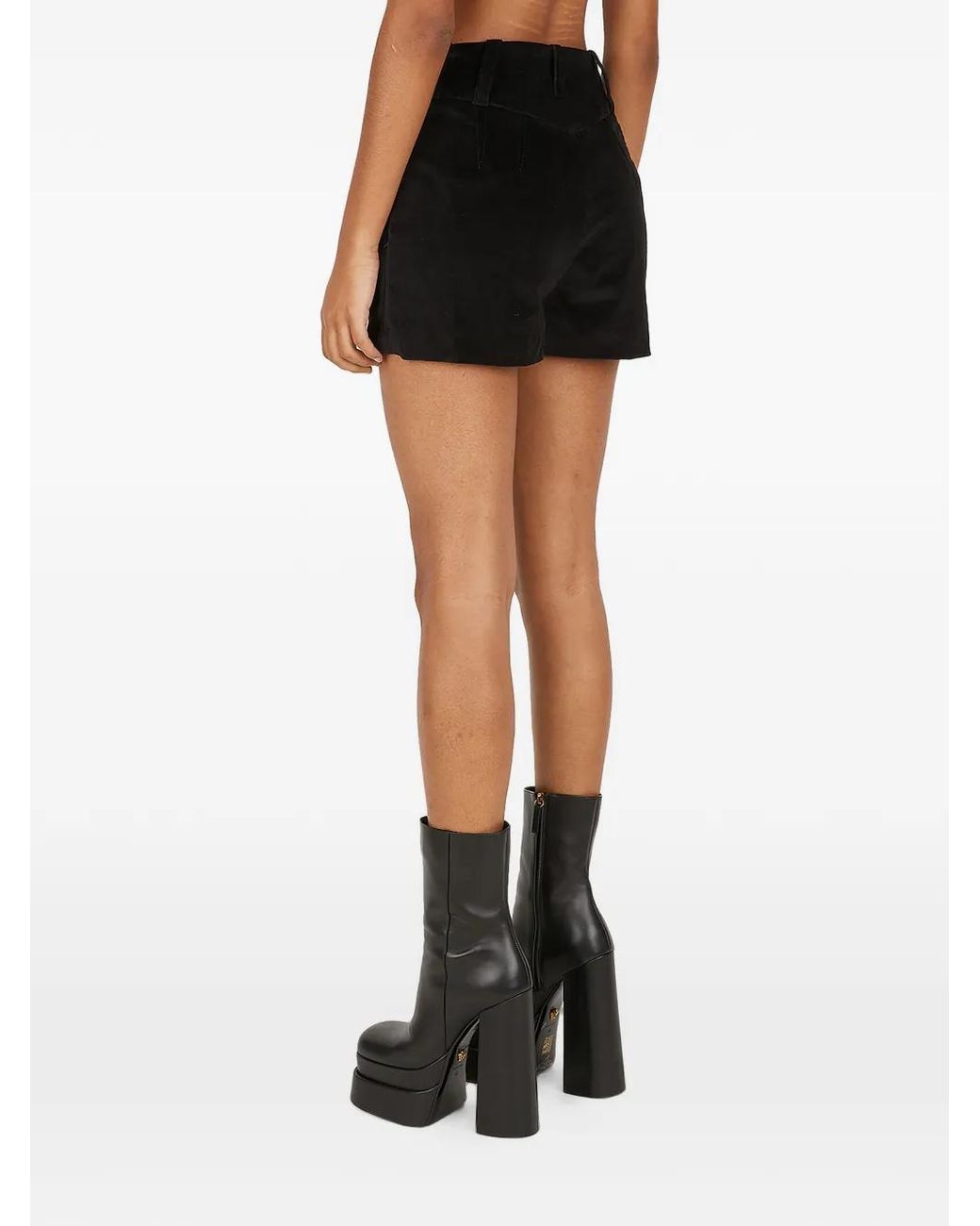 CAPASA MILANO Black Buckle Belt Shorts
