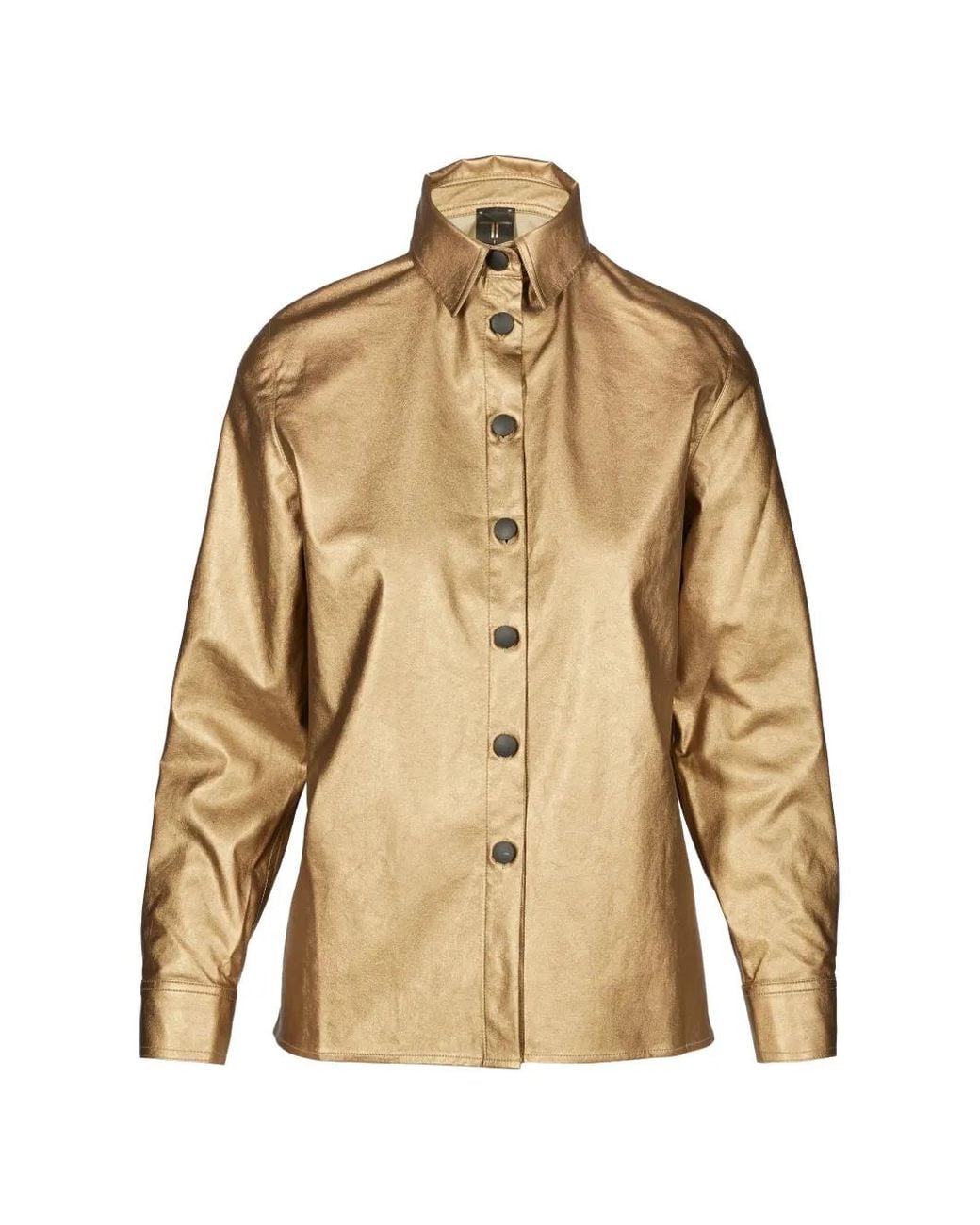 Tessitura Natural Metallic-Effect Button-Up Shirt