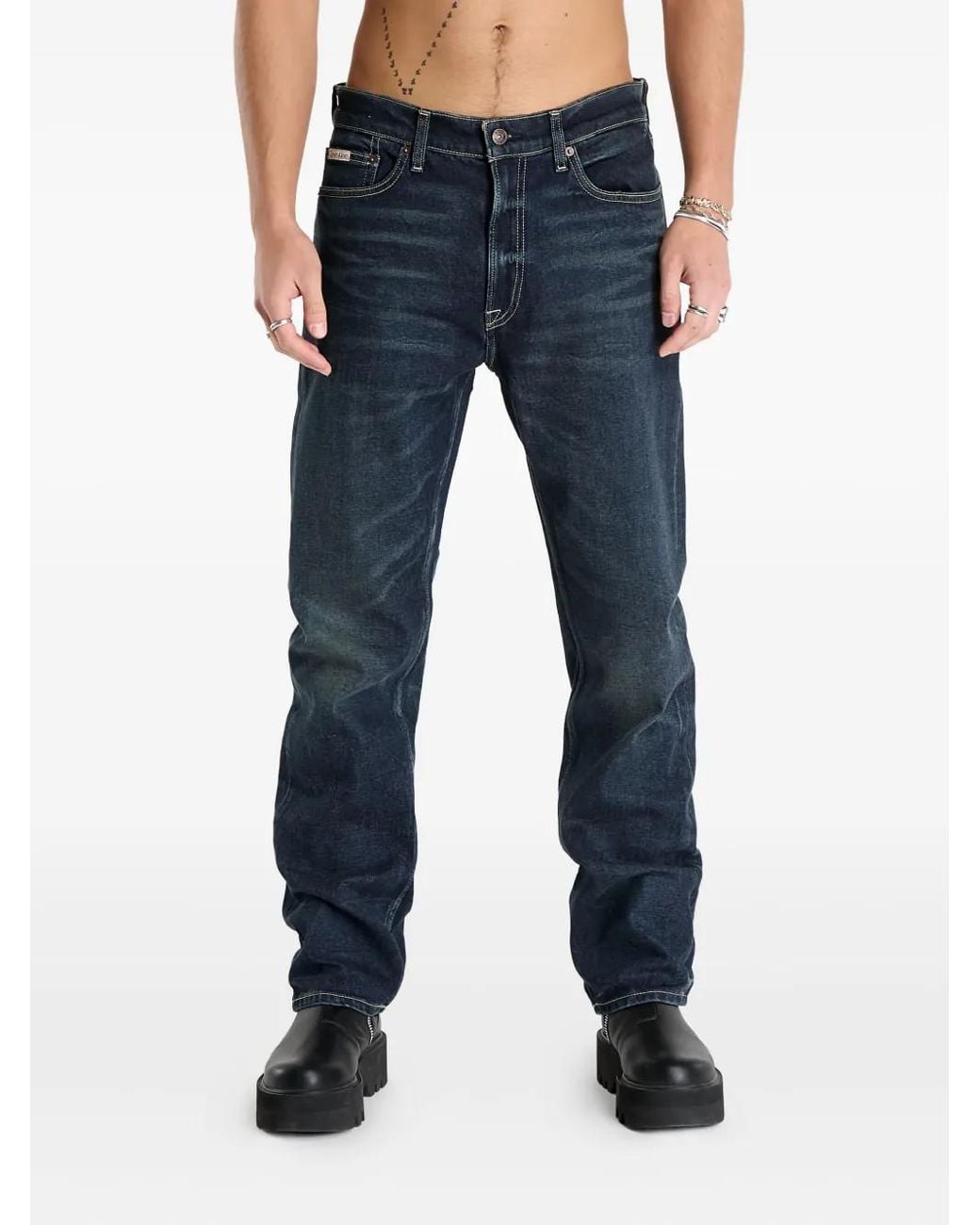 Calvin Klein Blue Five-Pocket Jeans for men