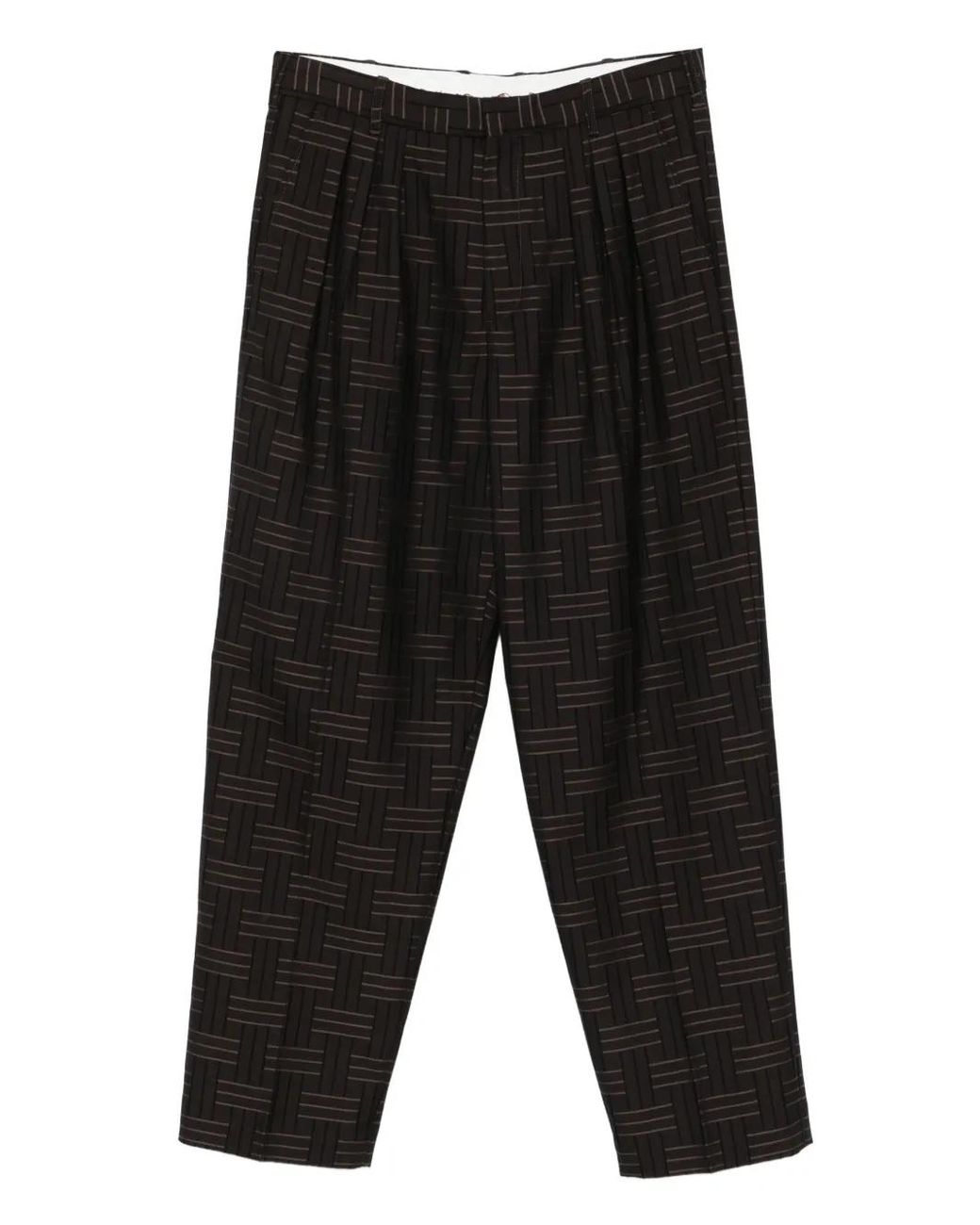 KENZO Black Weave' Pleated Tailored Pant for men