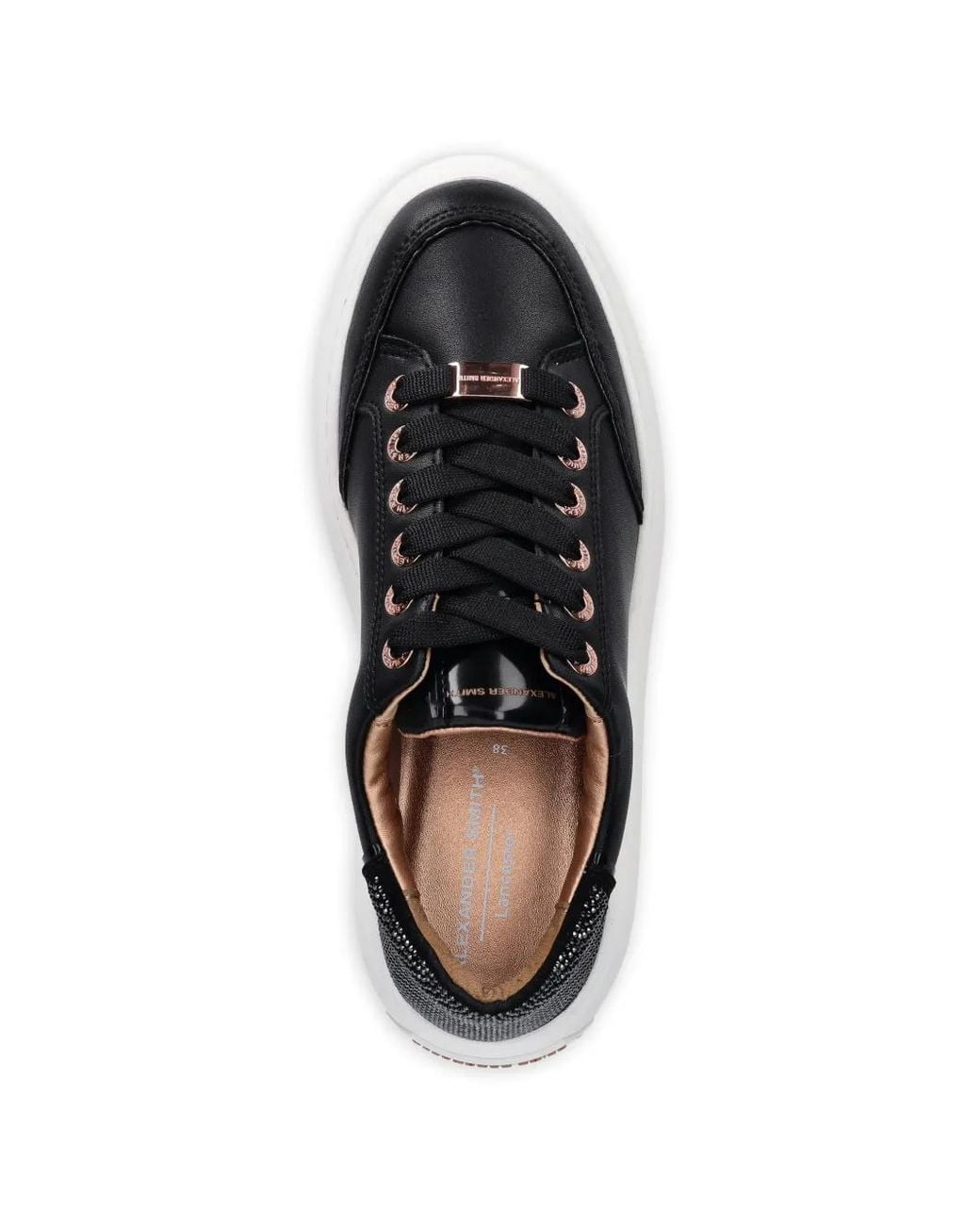 Alexander Smith Black Lancaster Appliqué Lace-Up Sneakers
