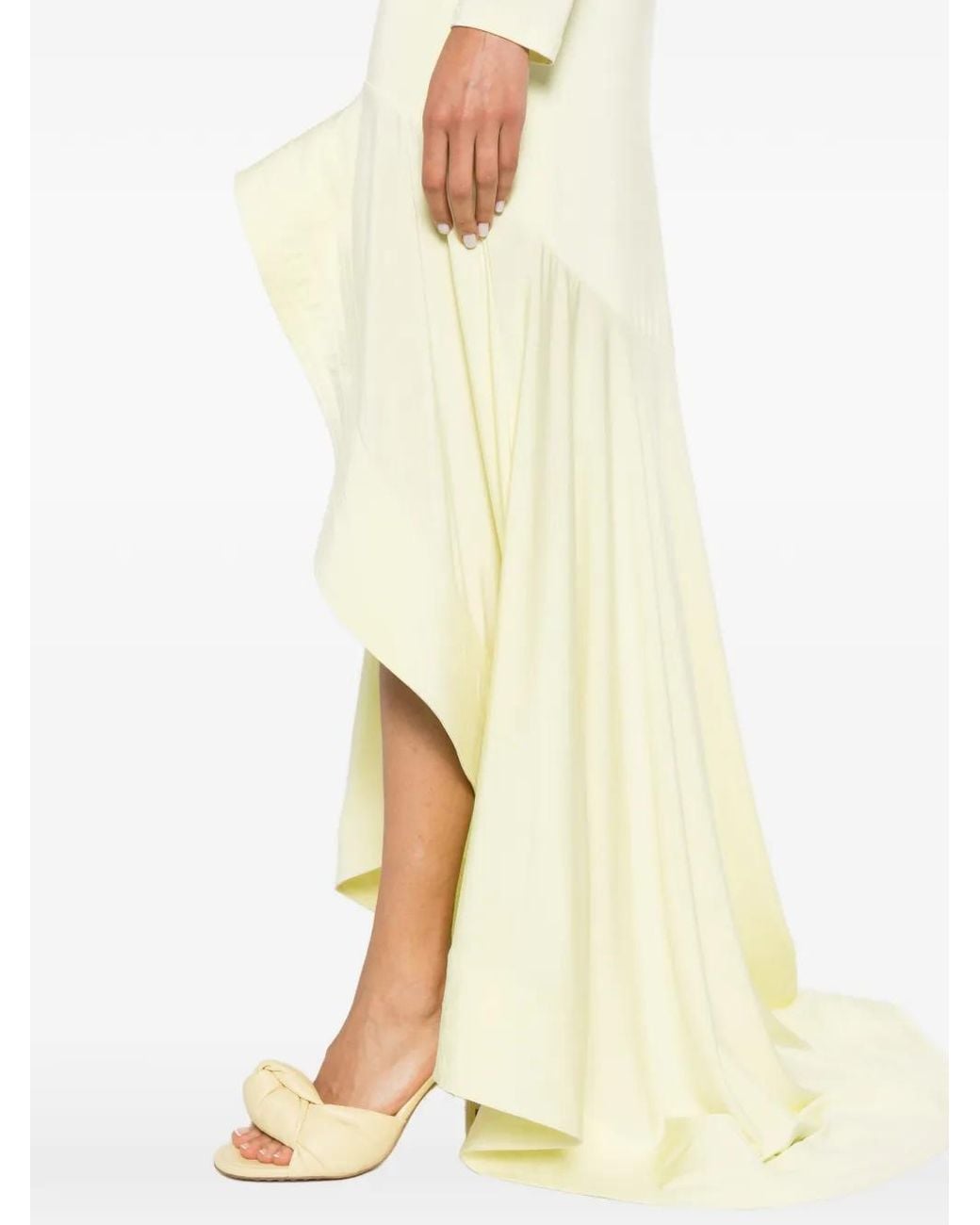 Stella McCartney White Ruffled Asymmetric Dress