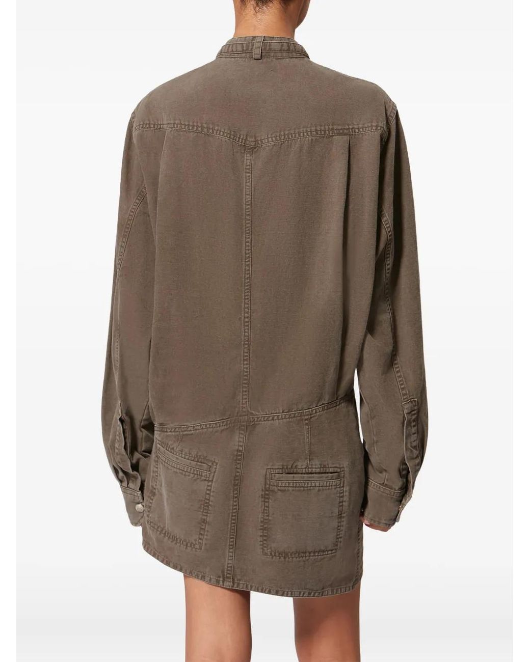 Isabel Marant Brown Nouria Patch-Pocket Mini Dress