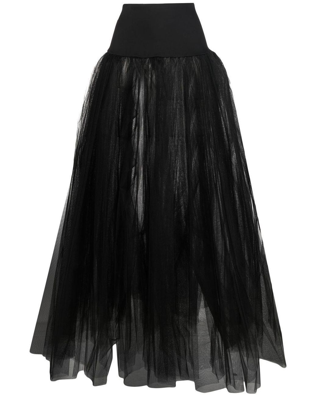 Norma Kamali Tulle High-waisted Petticoat Skirt in Black | Lyst