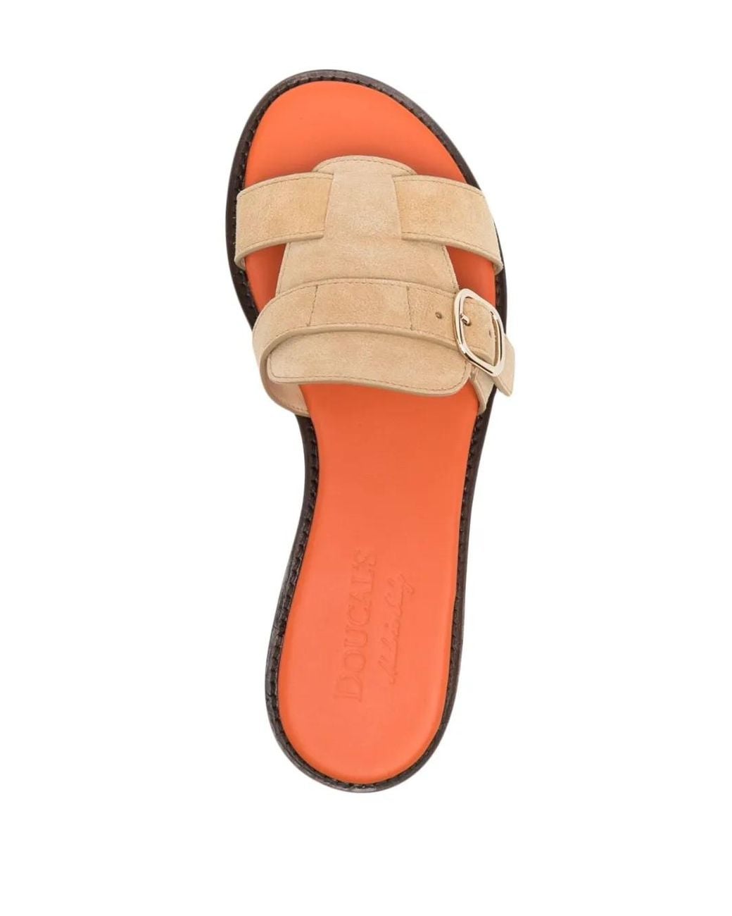 Doucal's Natural Open-Toe Suede Slides
