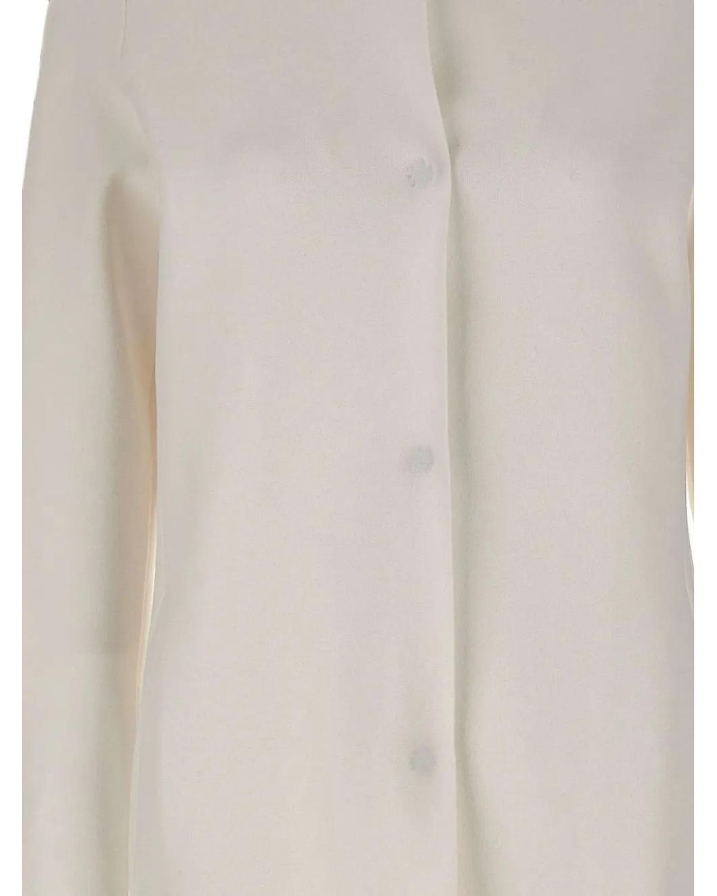 Kangra White Straight-Cut Snap-Button Coat