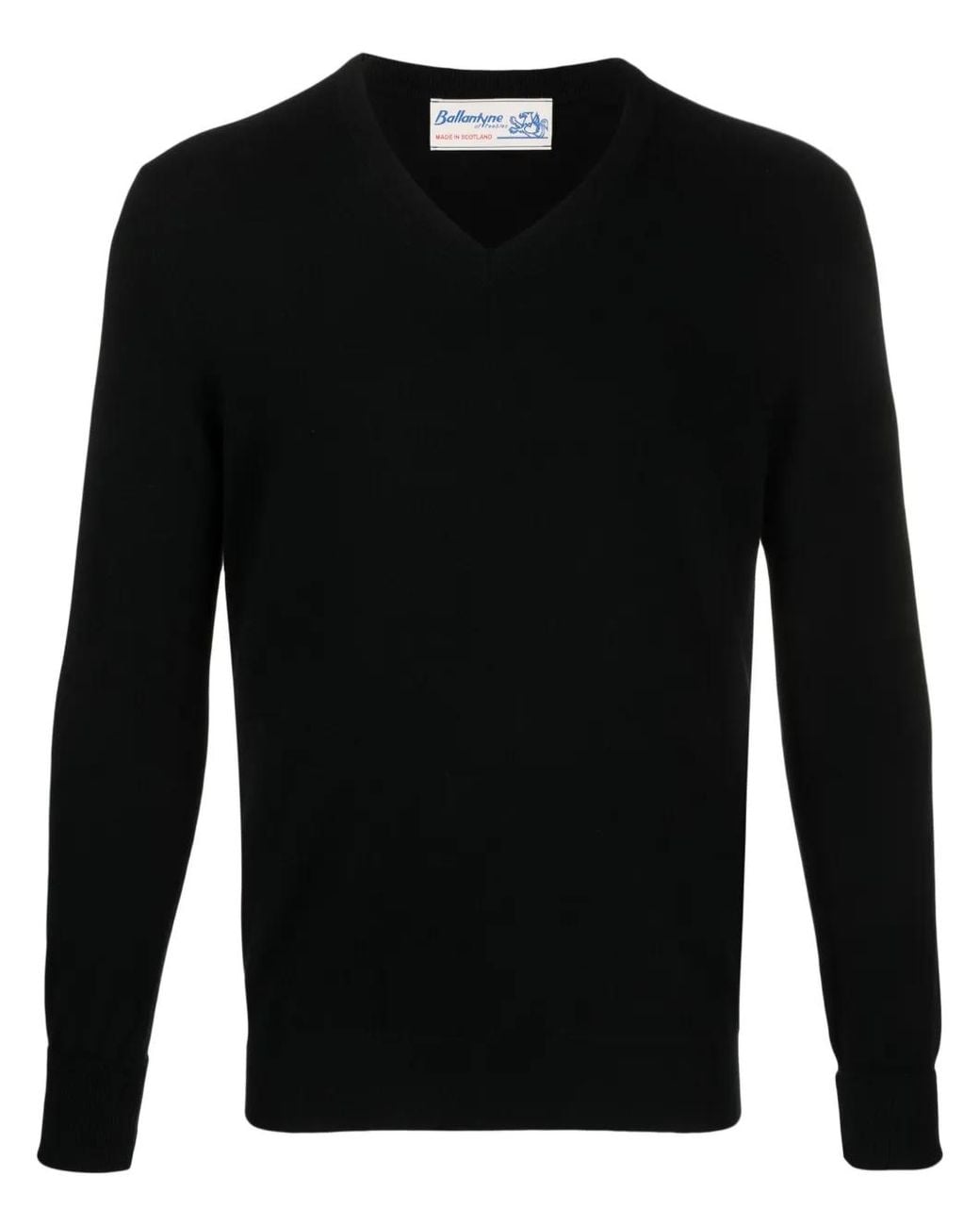 Ballantyne Black V-Neck Cashmere Jumper for men