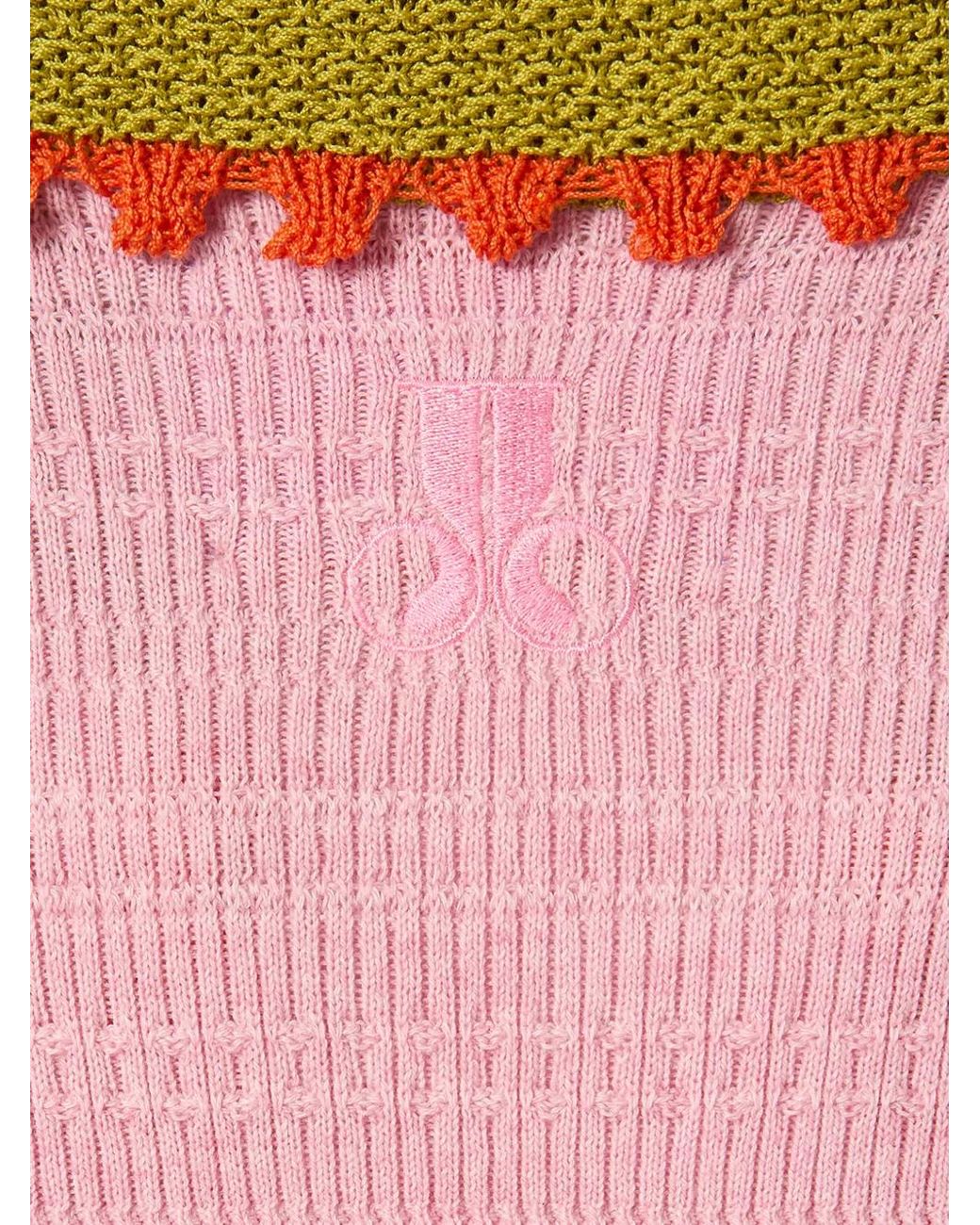 LaDoubleJ Pink Picket Polo Sweater