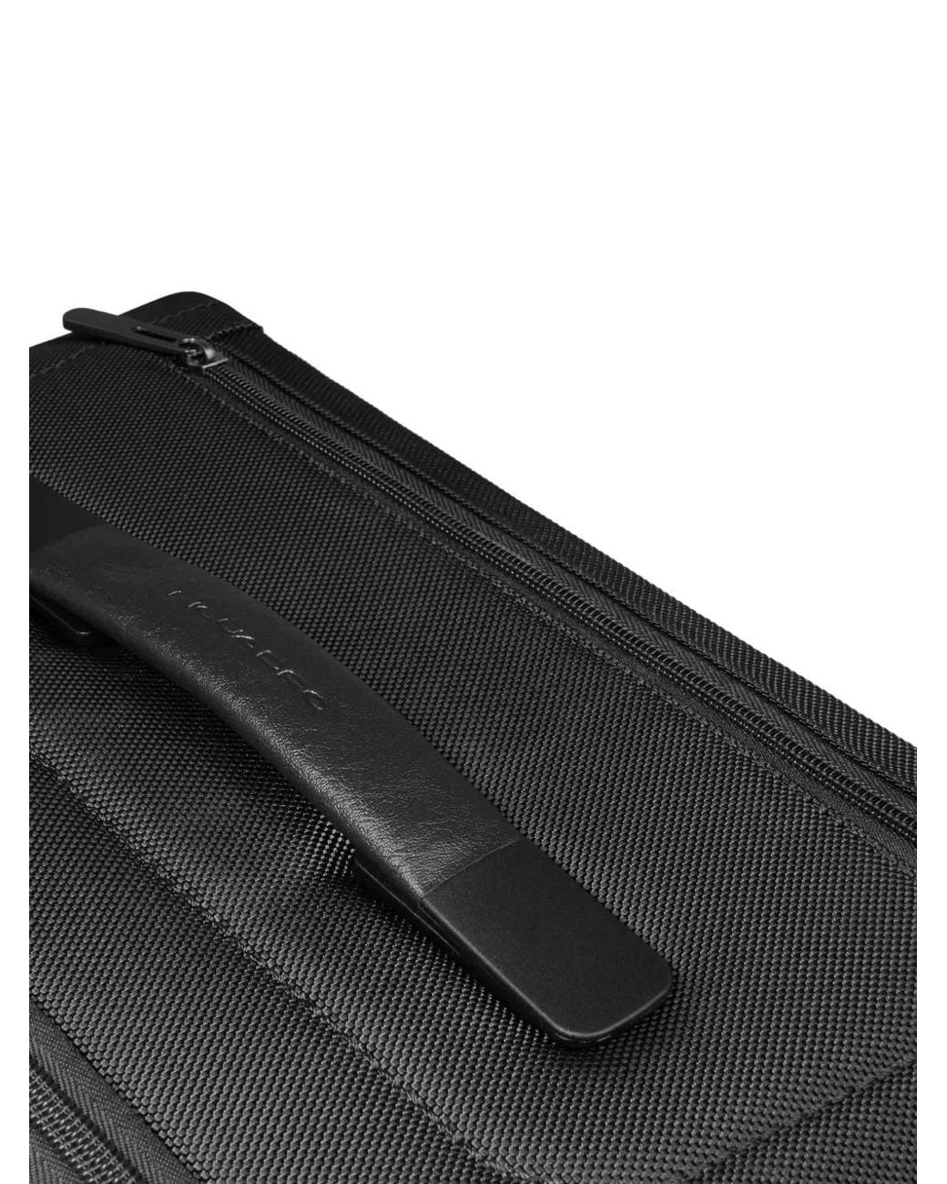 Piquadro Black Medium Expandable Four-Wheel Suitcase for men