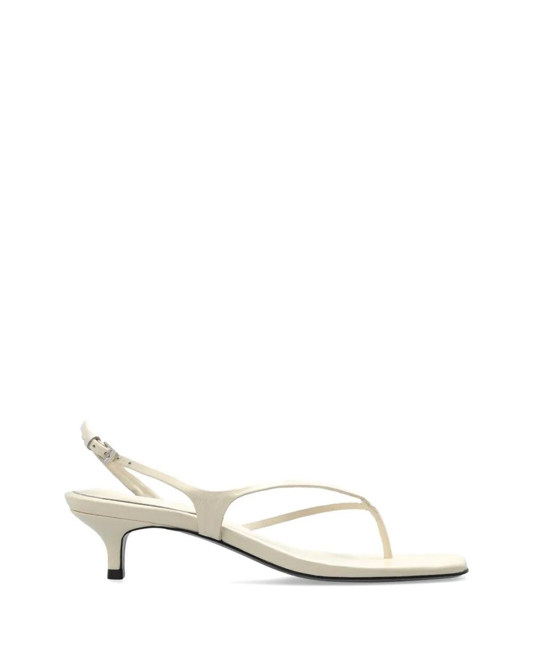 Black Suede Studio White Mehak Thong-Strap Sandals