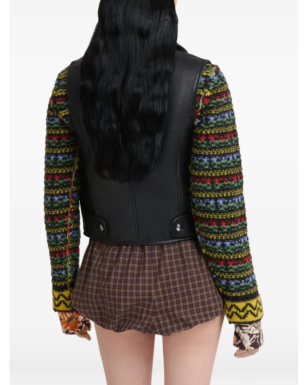 Marni Black Leather Zip-Through Vest