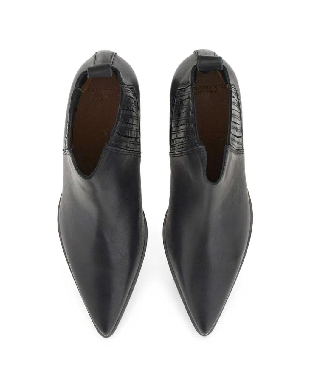COPENHAGEN Black Tapered-Toe Leather Ankle Boots