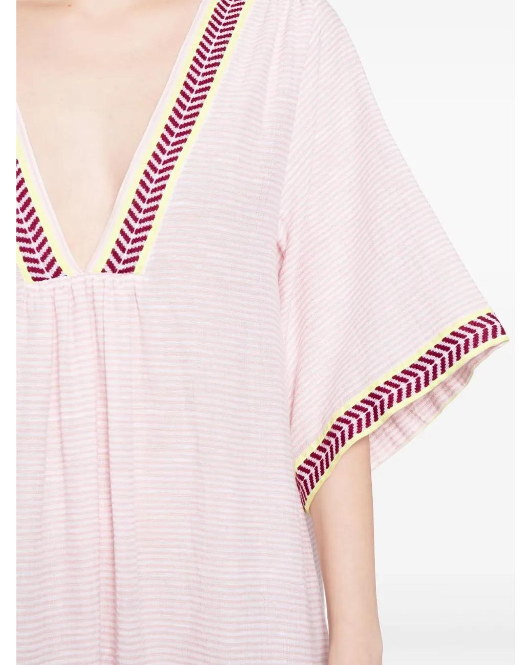 Lemlem Pink Edna Cotton-Blend Maxi Dress