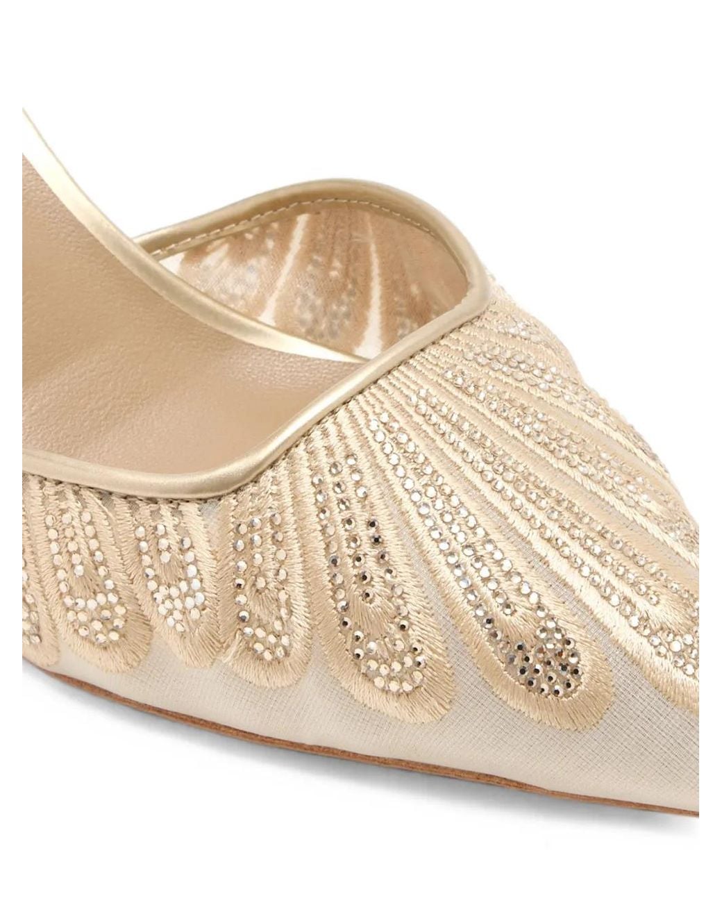 Nicoli Natural Meltem Embellished Slingback Pumps