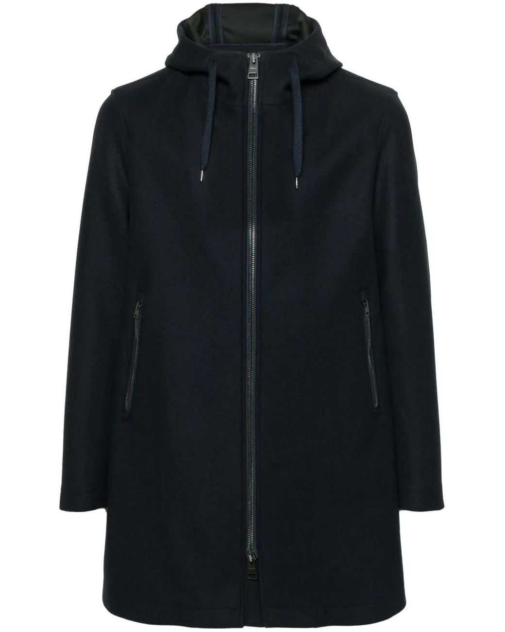 Herno Blue Virgin Wool Blend Coat for men