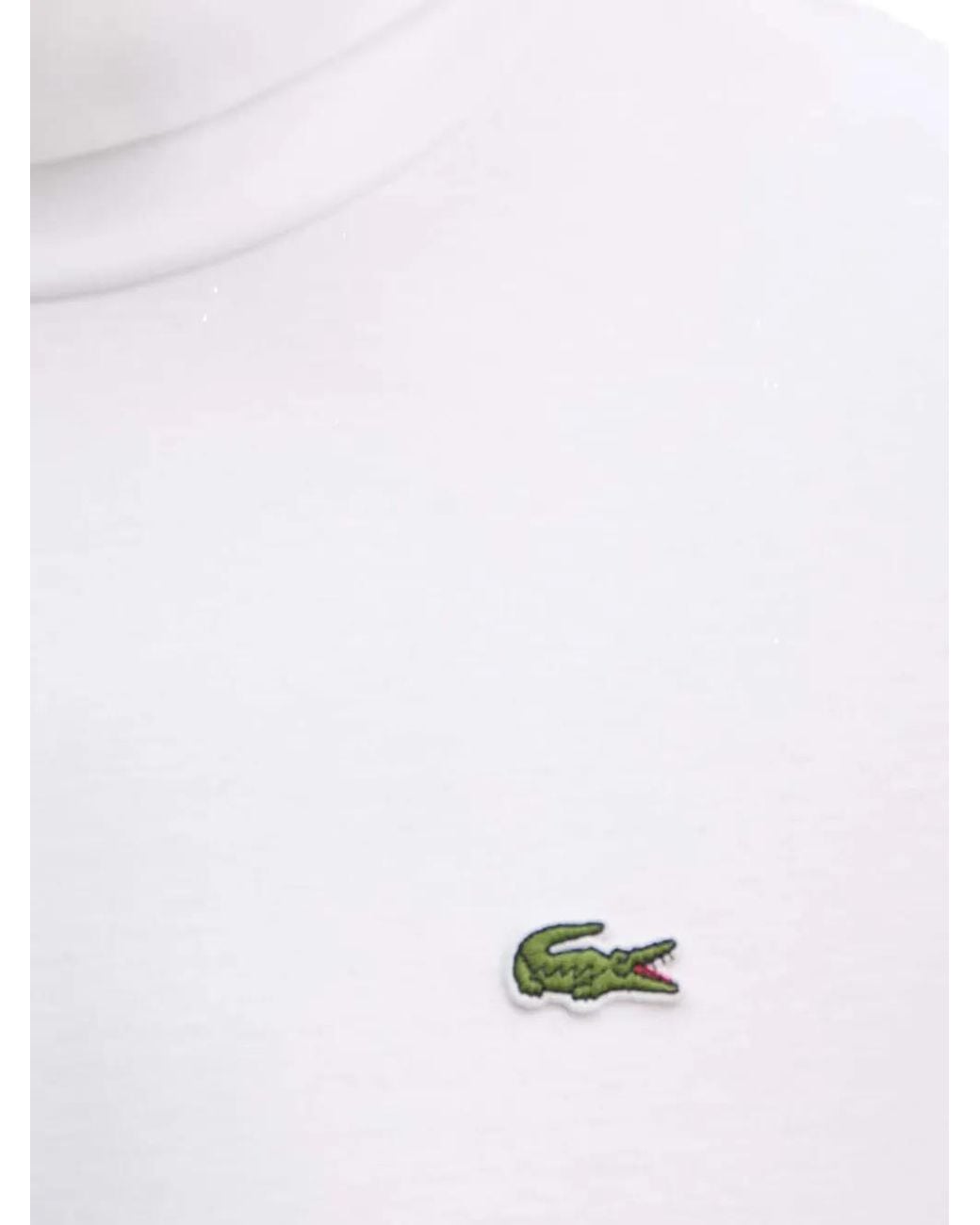 Lacoste White Roll-Neck Logo Knitwear for men