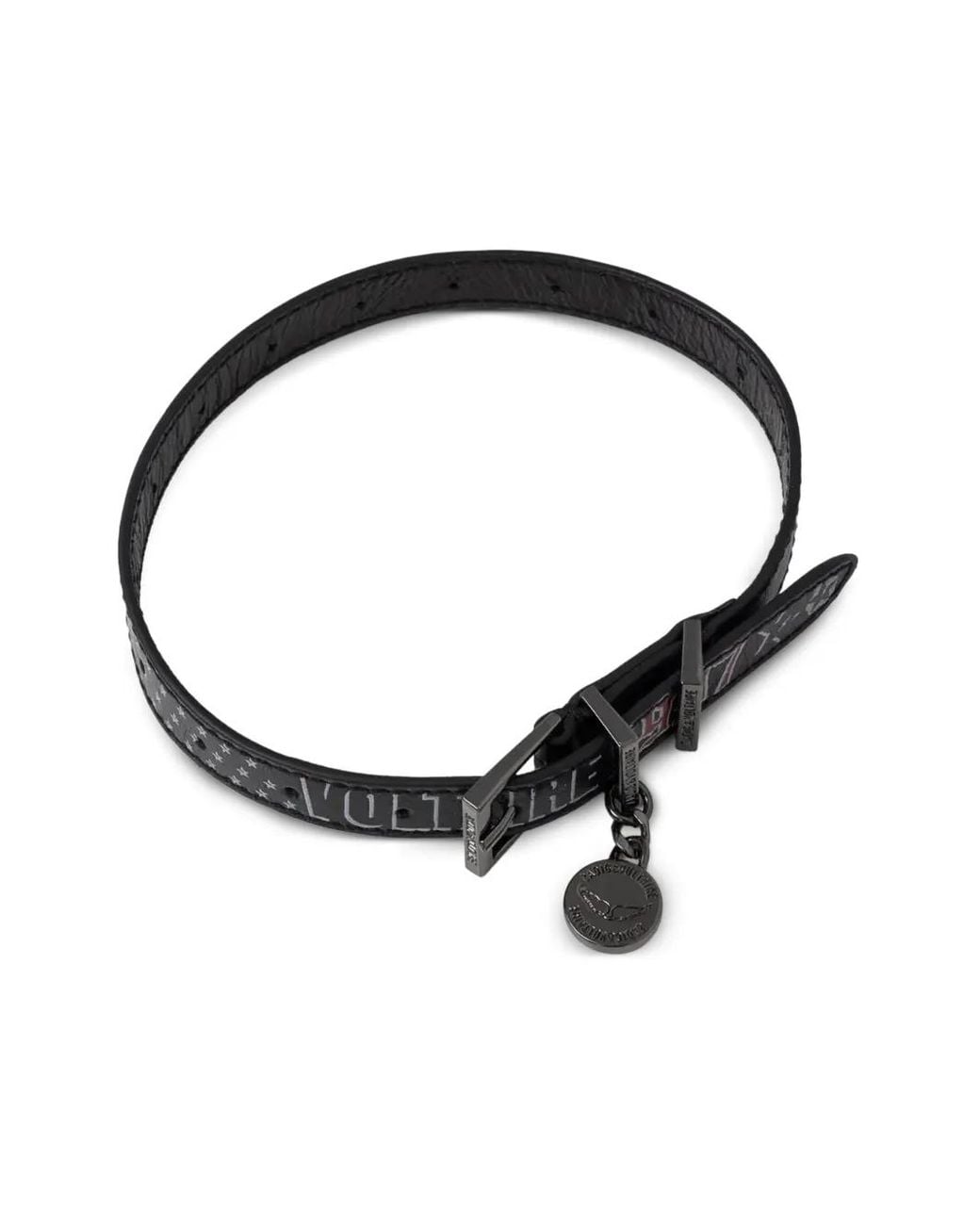 Zadig & Voltaire Black Sunny Tag Leather Bracelet