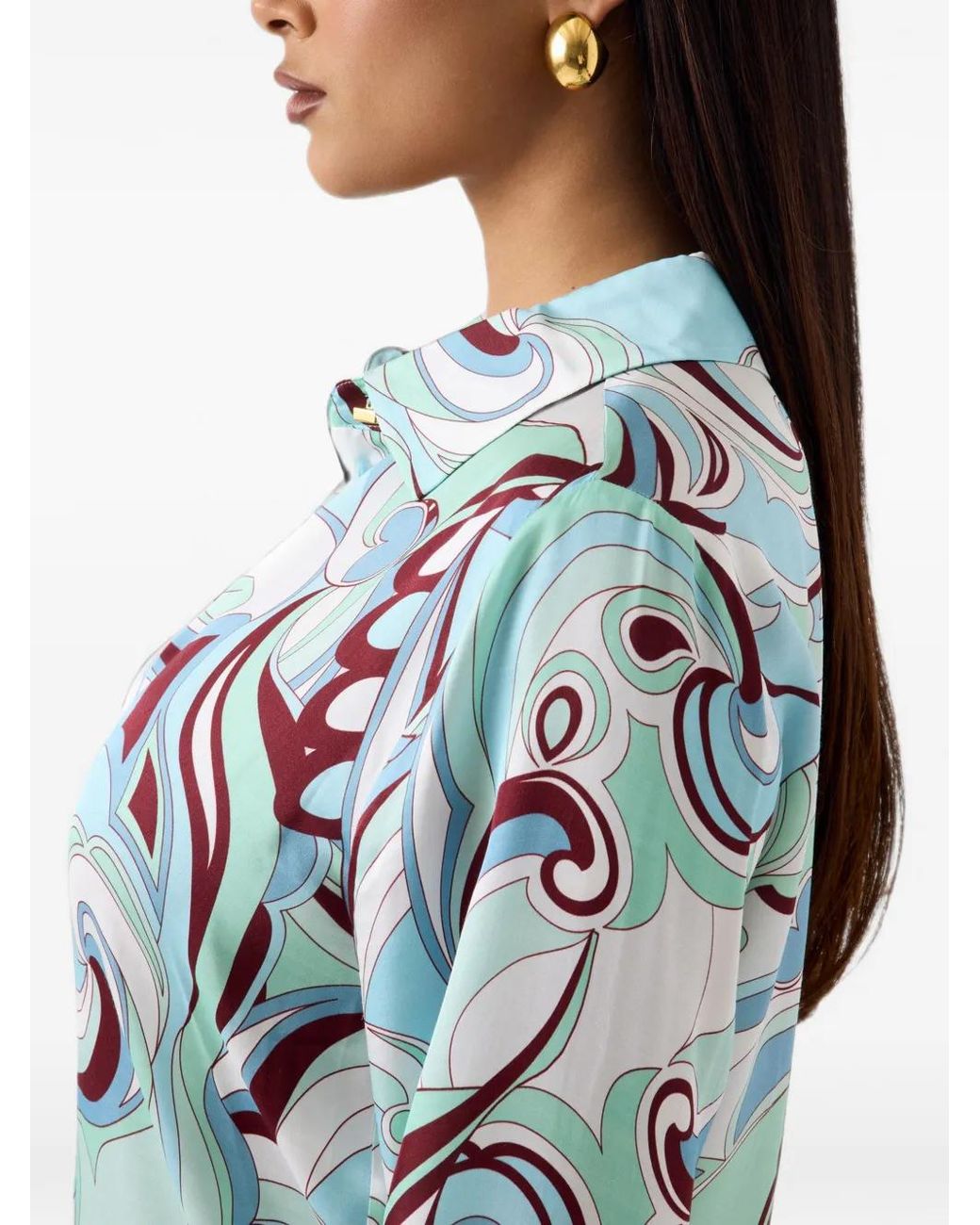 MARCIANO BY GUESS Blue Swirl-Print Shirt