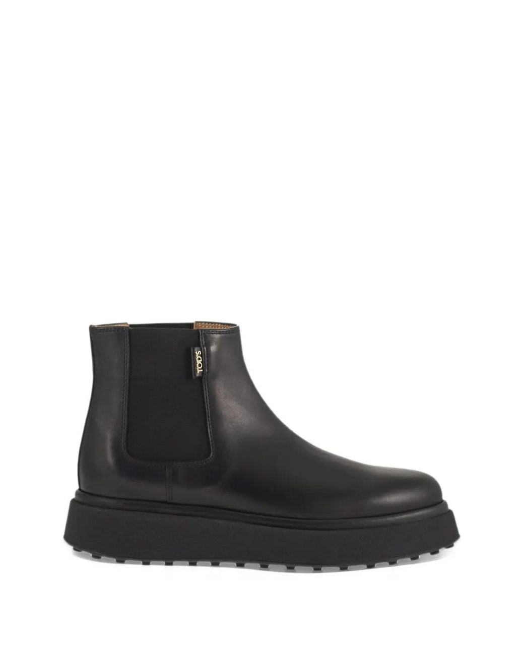Tod's Black Elasticated Leather Ankle Boots