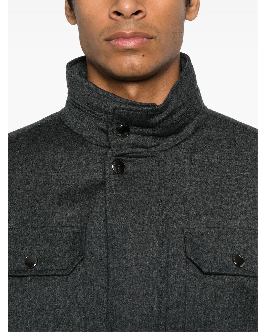 Canali Wollen Shirtjack in het Black voor heren