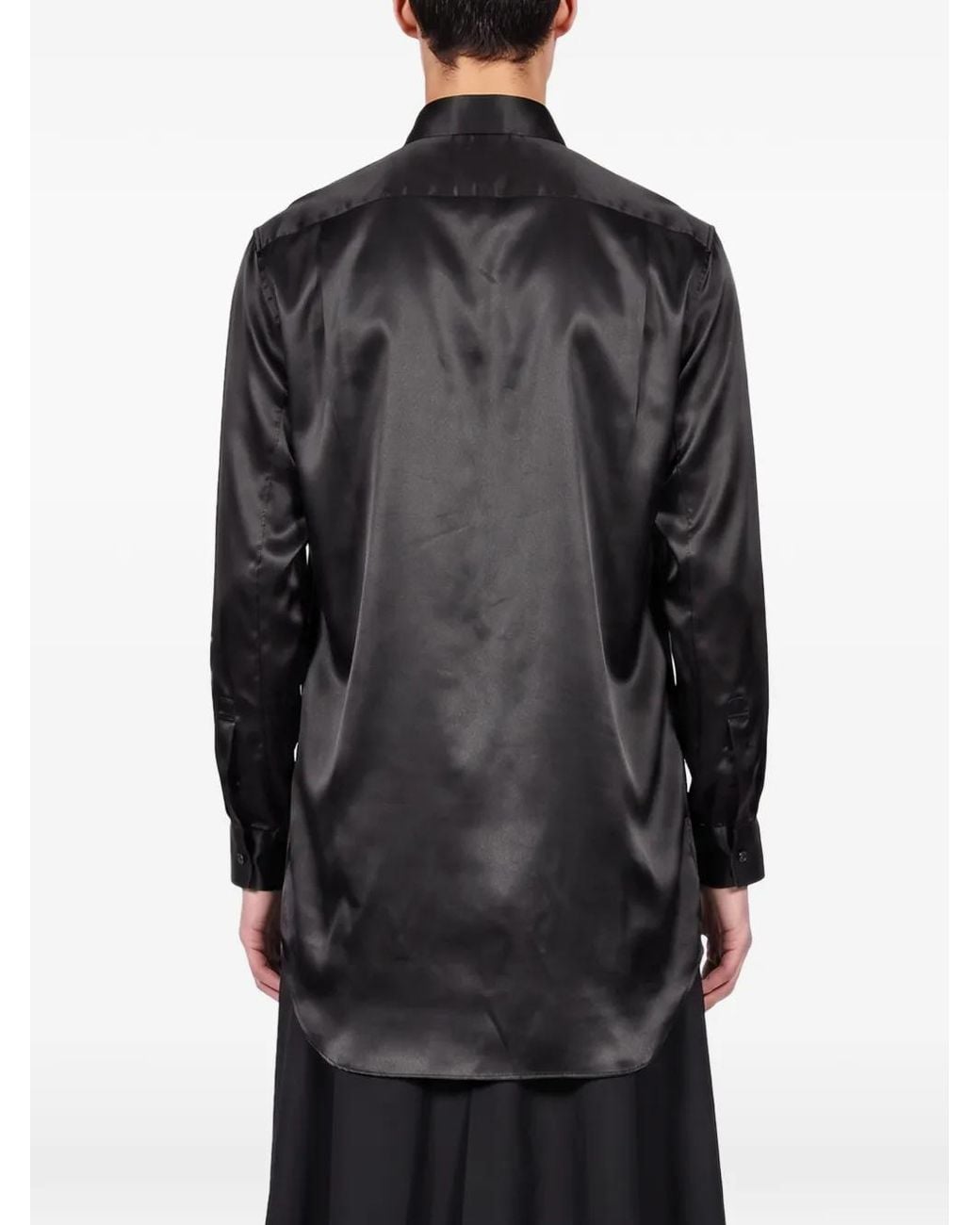 Comme des Garçons Black Satin-Finish Layered Shirt for men