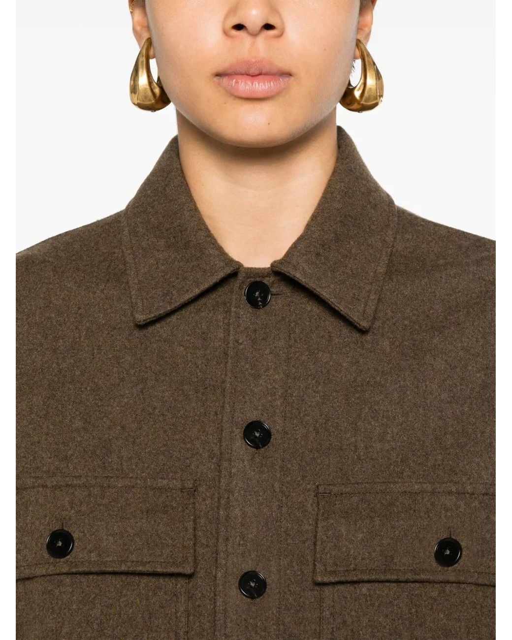 Jil Sander Brown Felted Wool Overshirt