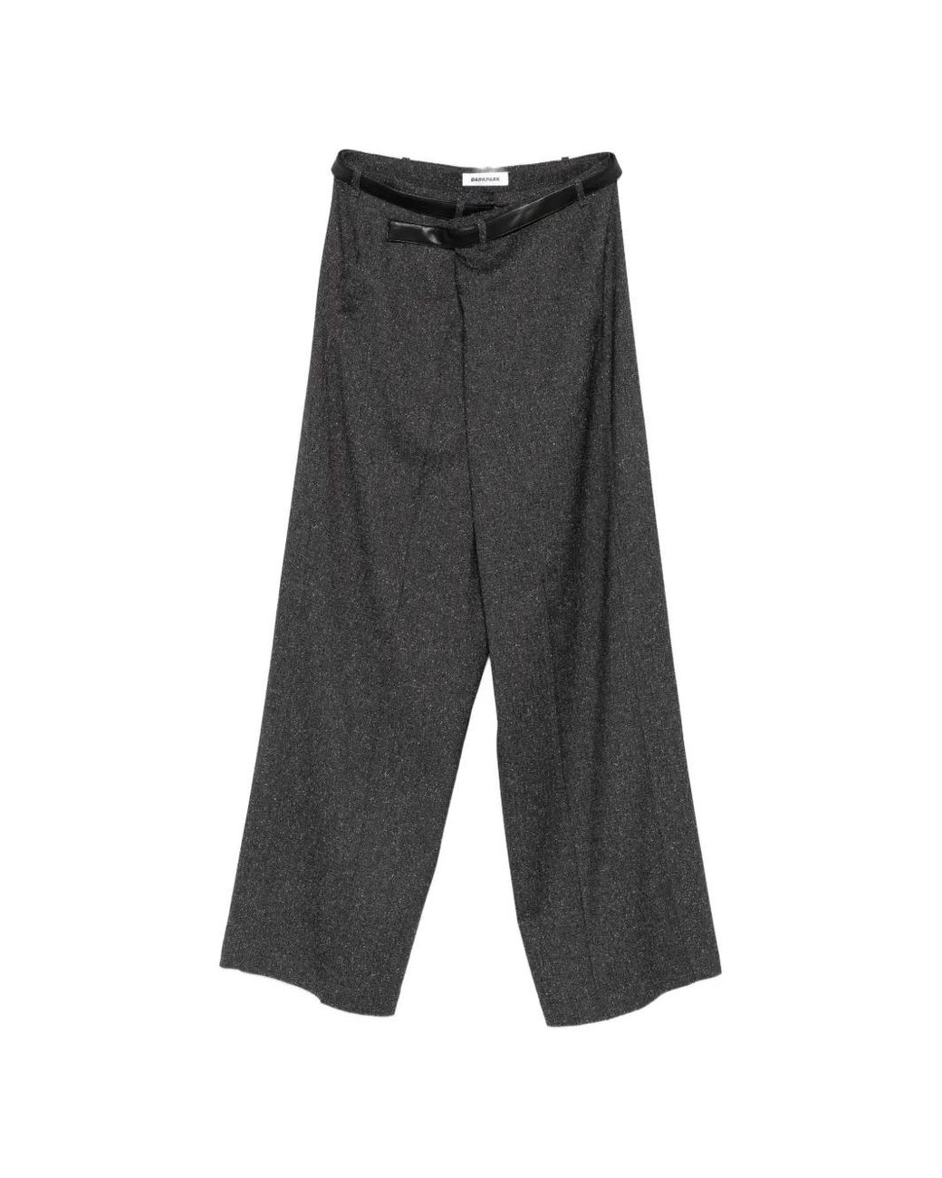 DARKPARK Gray Belted Tailored Trousers