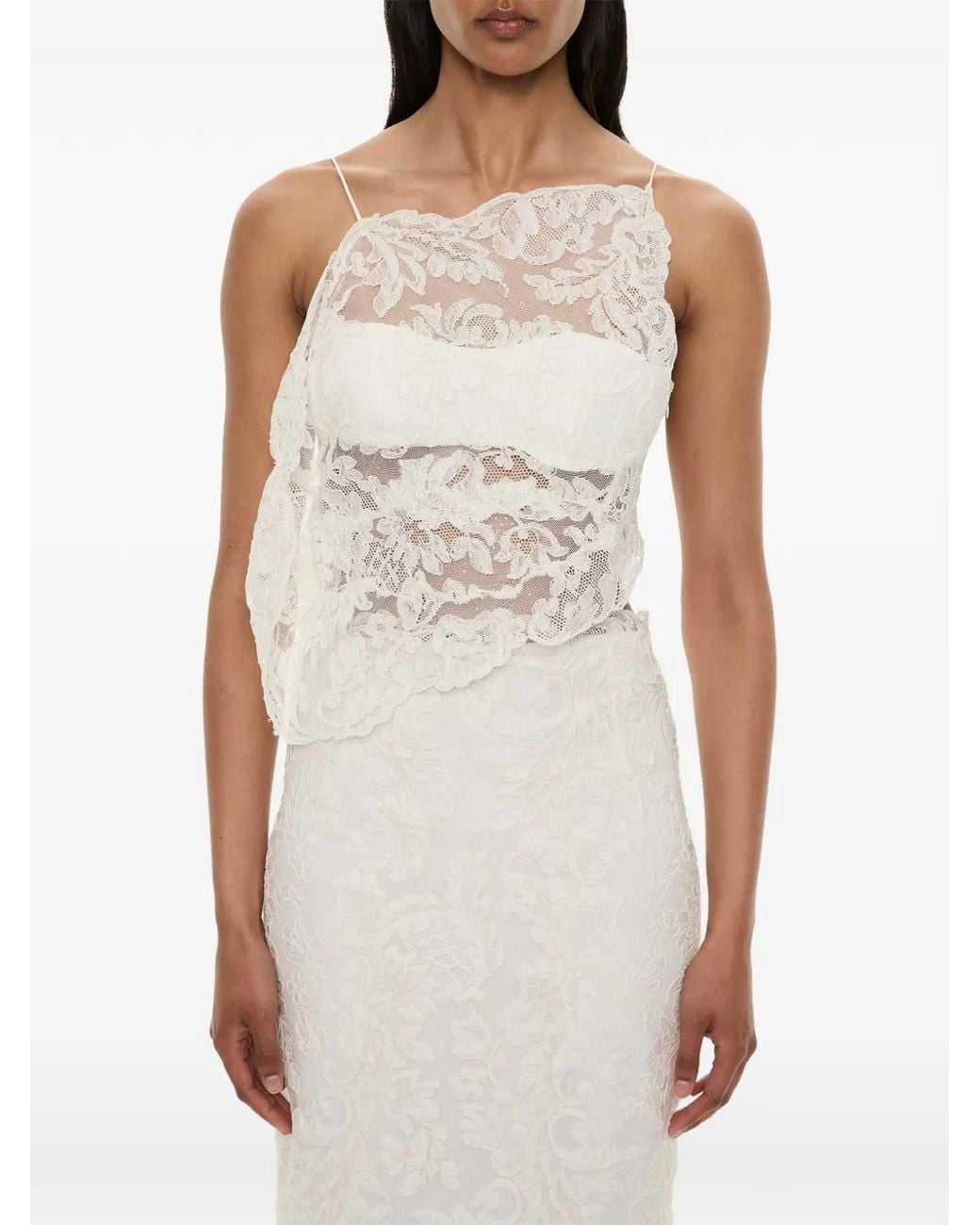 Christopher Esber White Reverie Floating Lace Cami Tank Top