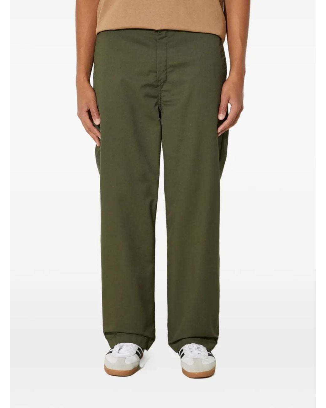 Carhartt Green Logo-Patch Trousers for men