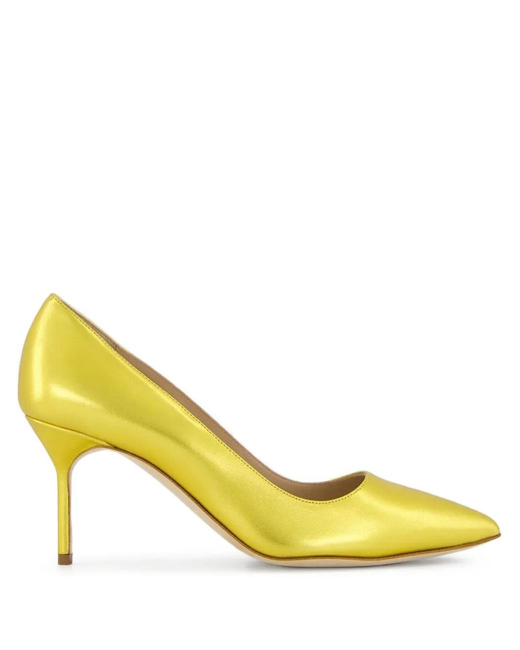 Manolo Blahnik Yellow 70Mm Bb Leather Pumps