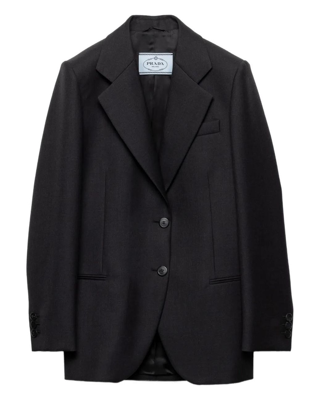 Prada Blazer Met Bewerkte Revers in het Black