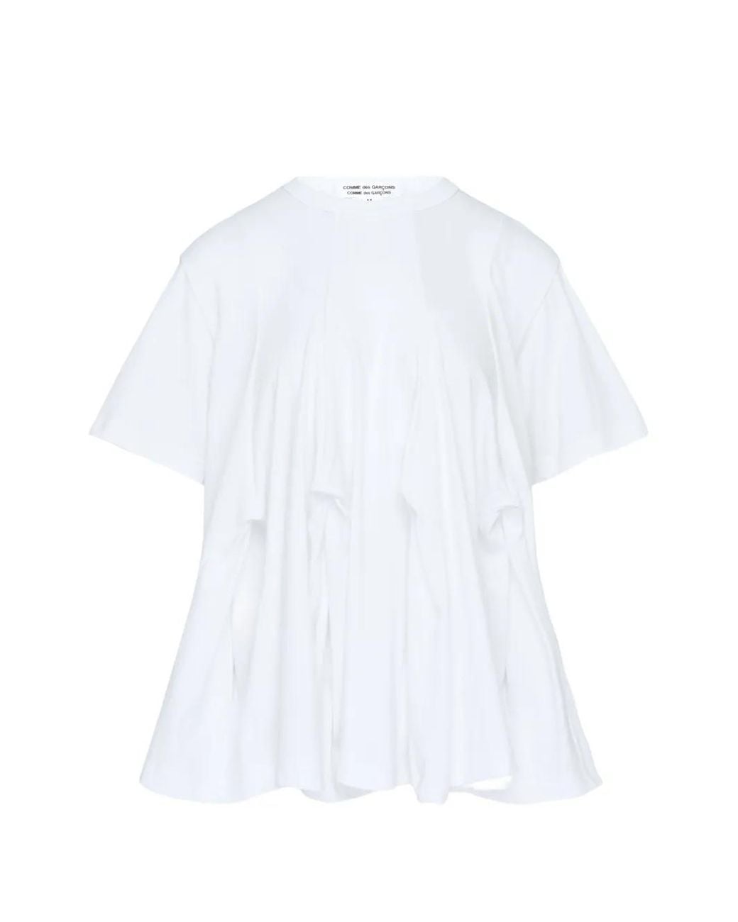 Comme des Garçons White Pleated Flared T-Shirt