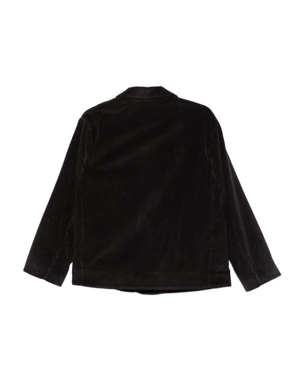ROSSO35 Black Corduroy Three-Button Jacket