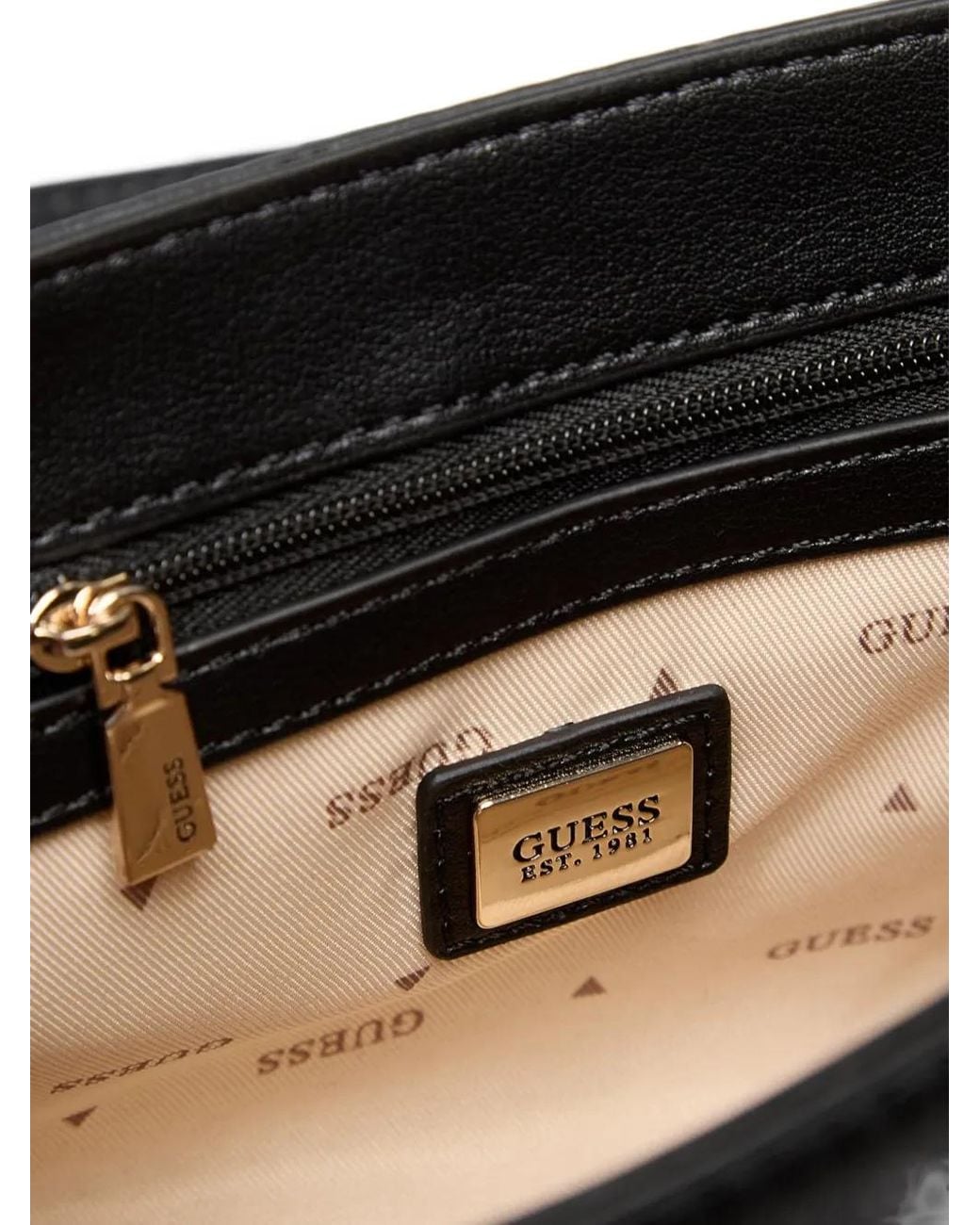 Guess Black Lefia Logo-Plaque Shoulder Bag