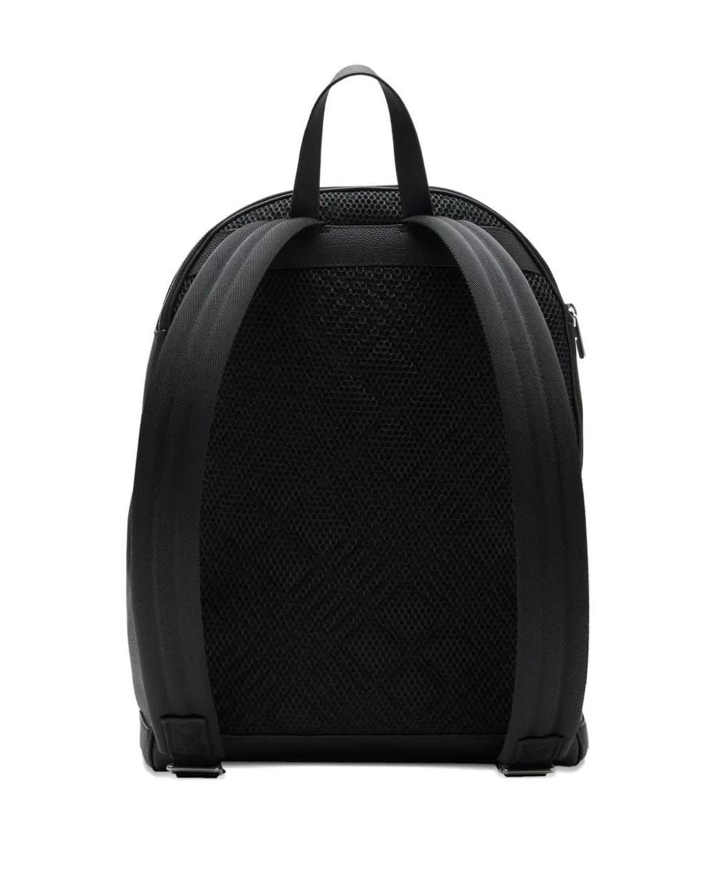 Burberry Black Logo-Plaque Leather Backpack for men