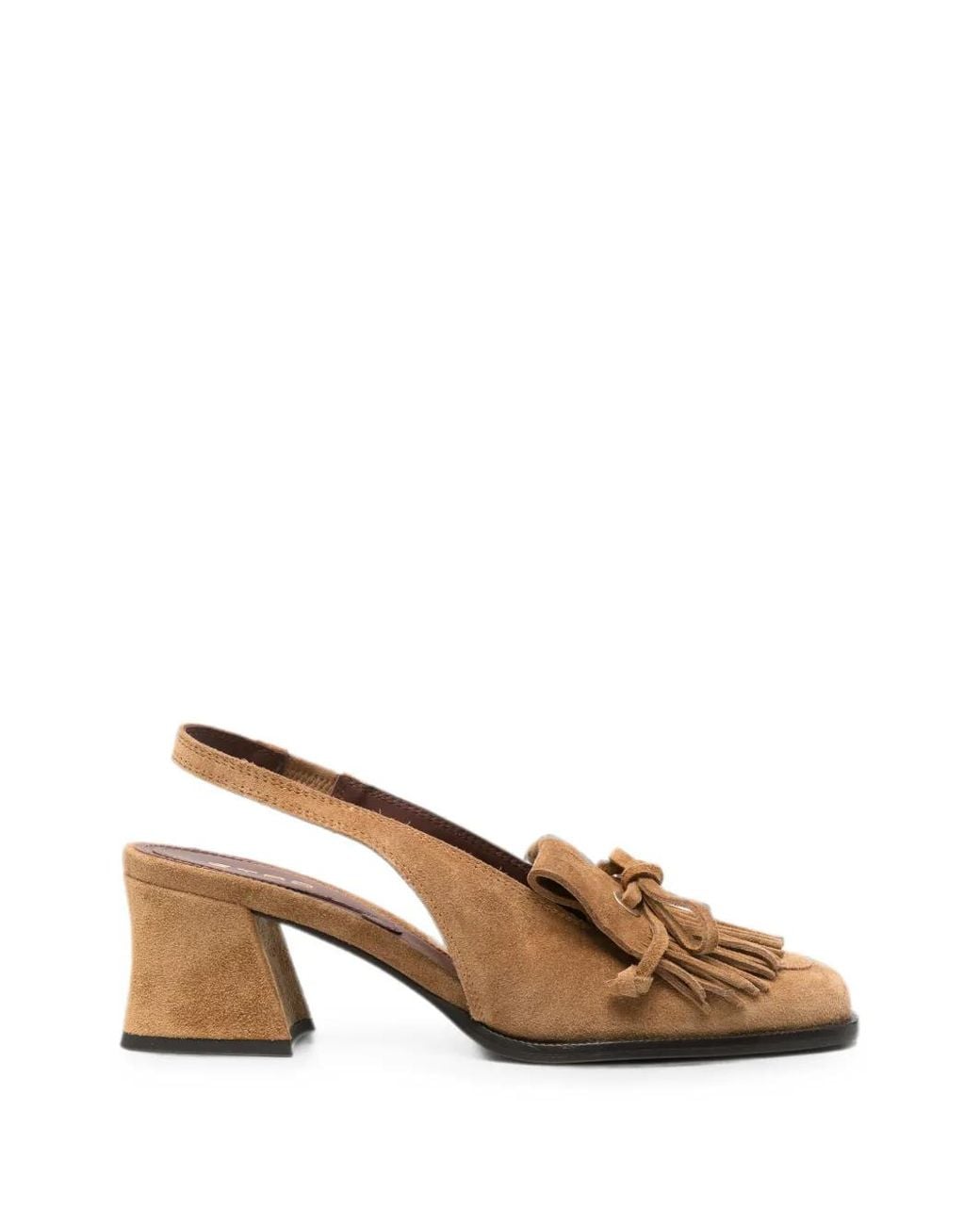 Etro Natural Slingback Suede Loafers With Fringing