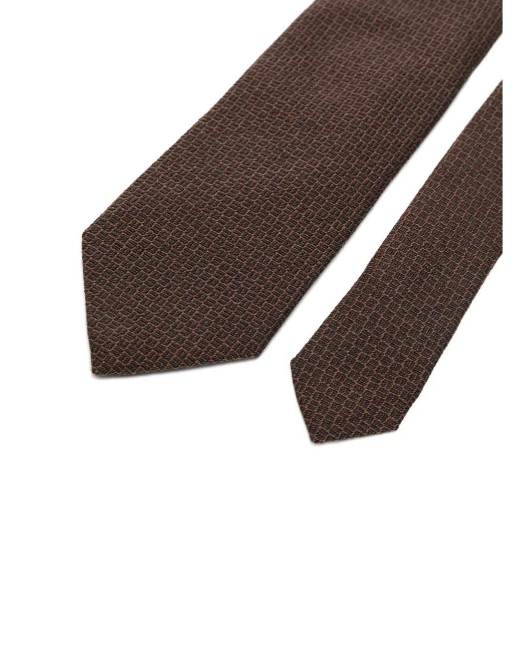 Zegna Brown Micro-Pattern Tie for men