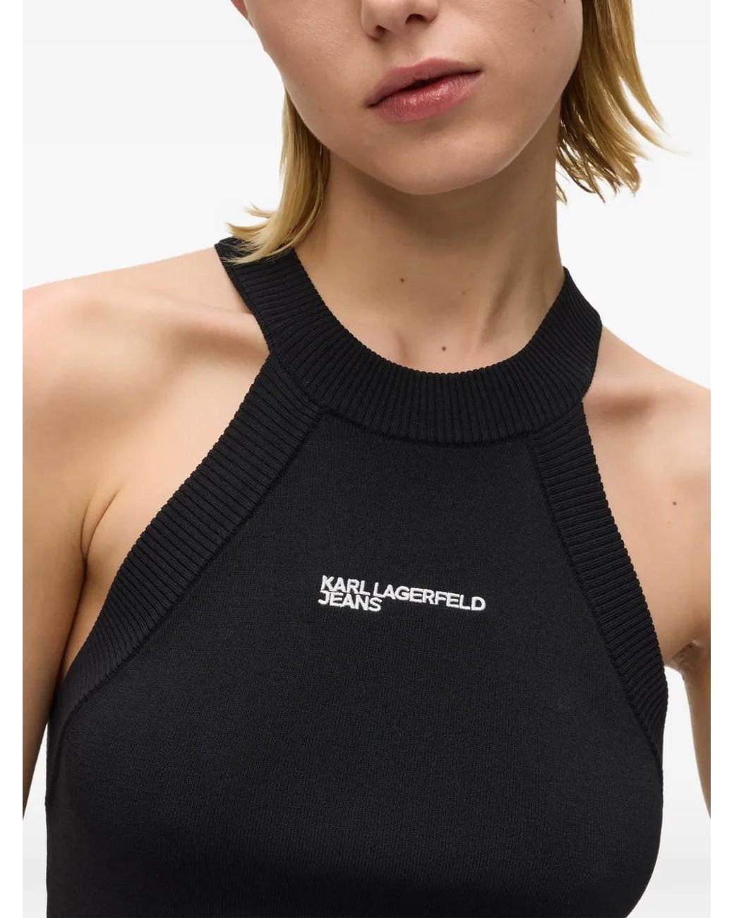 Karl Lagerfeld Black Logo Tank Top