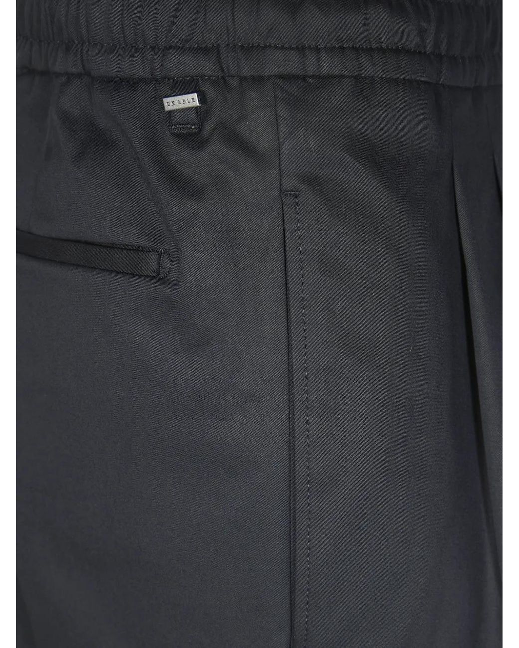 BE ABLE Blue Double-Pleat Elasticated Trousers for men
